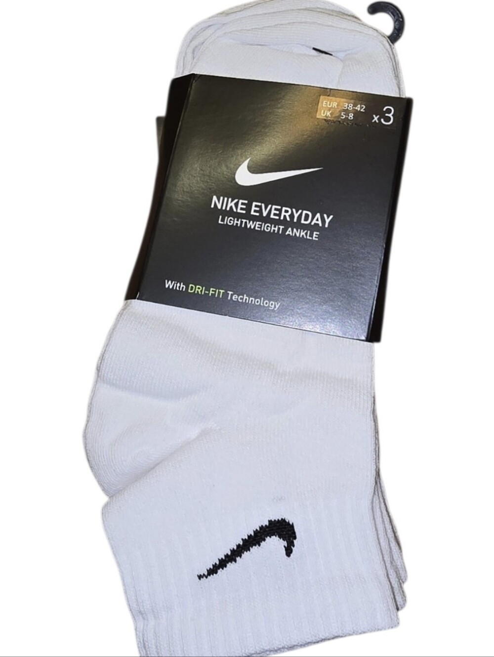 Nike White Lightweight Ankle Socks - 3 Pack